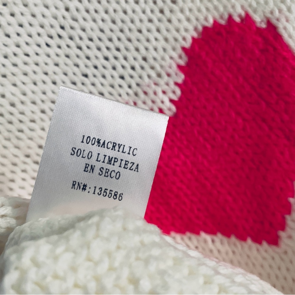 🩷NEW🩷 Hot Pink Hearts Abound Distressed Sweater Size Medium - Picture 6 of 7